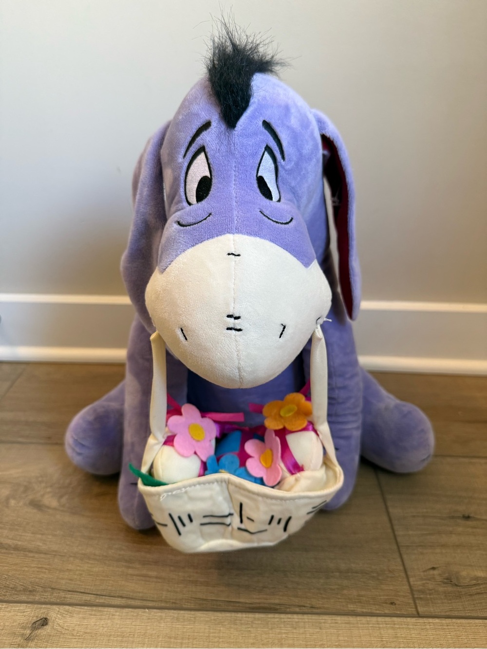 Disney Gemmy Eeyore Plush Easter Greeter Basket Decor Rare Winnie The Pooh